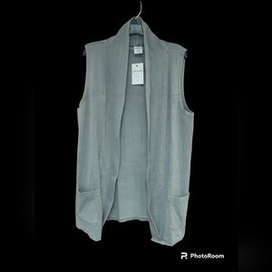 NWT Armadio Gray Corduroy Tunic Vest (w/pockets) Size XL